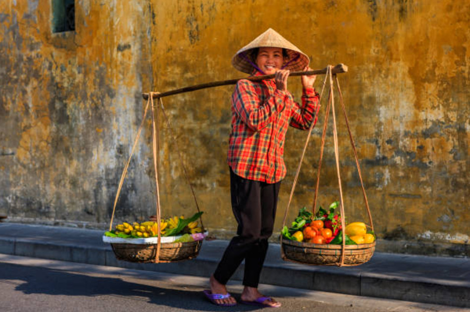 On her way to a market near Hanoi!