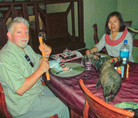 Jeff and Lisa with Gifts from ADS at Buffalo Camp (Photo by Alex)